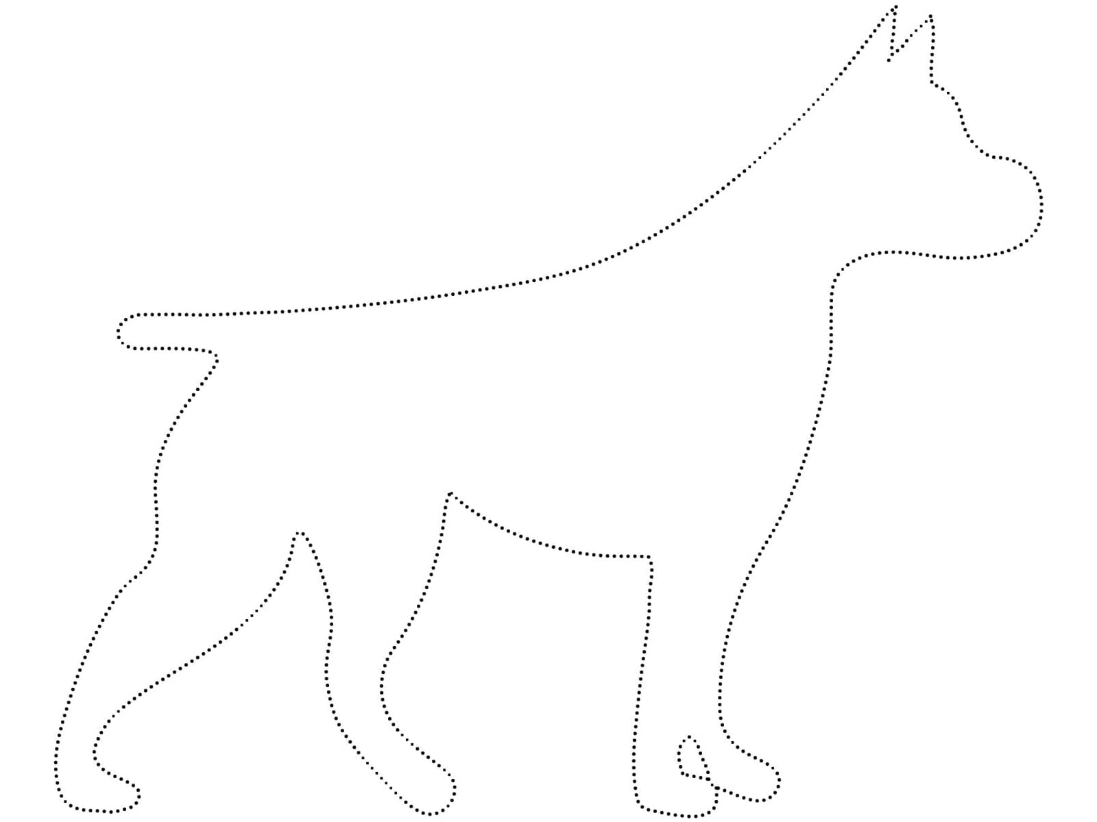 Dog Outline Tracing Worksheet coloring page