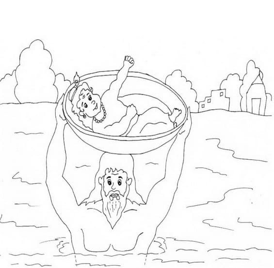 Drawing of Baby Krishna coloring page