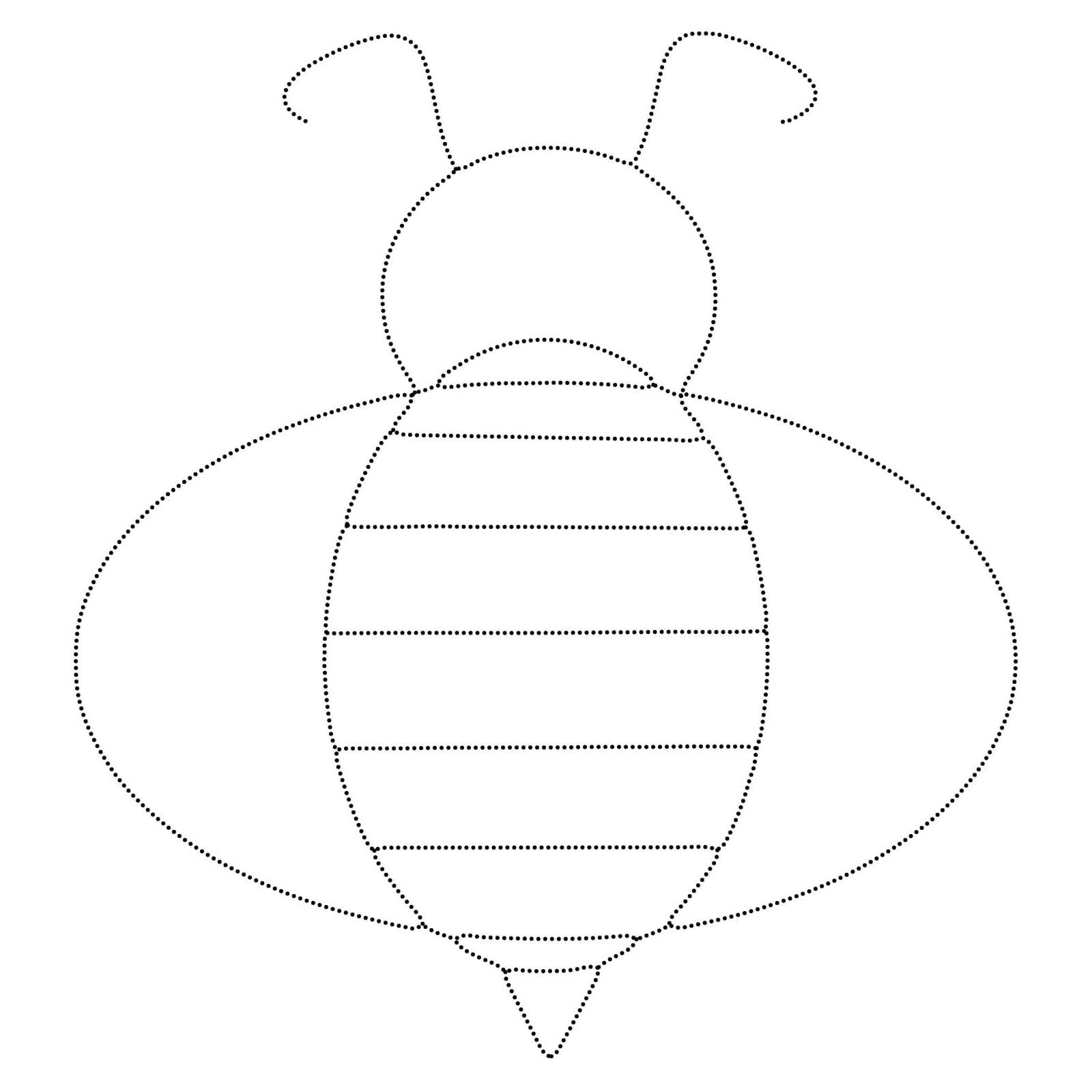 Easy Bee Tracing coloring page