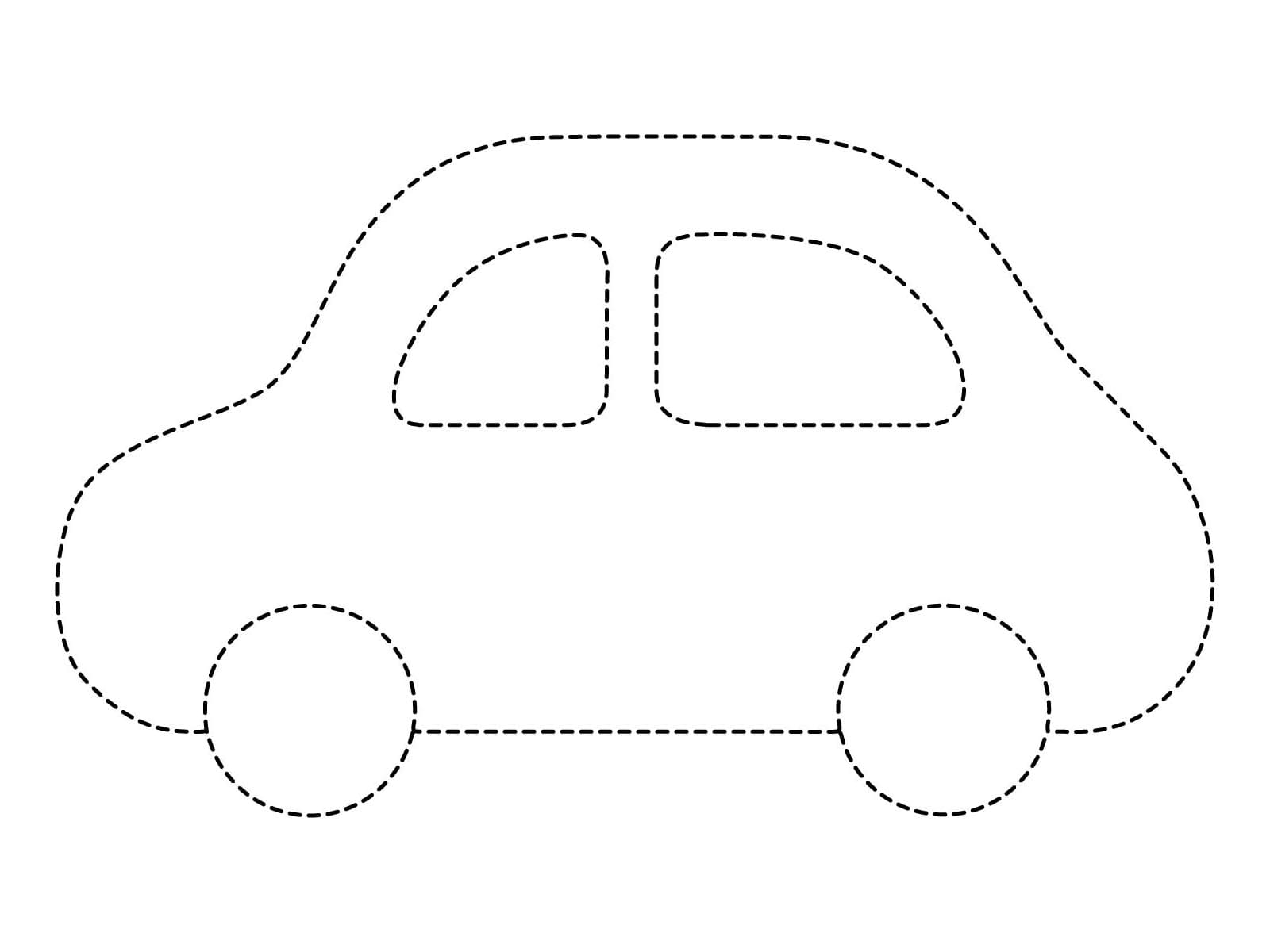 Easy Car Tracing Worksheet coloring page