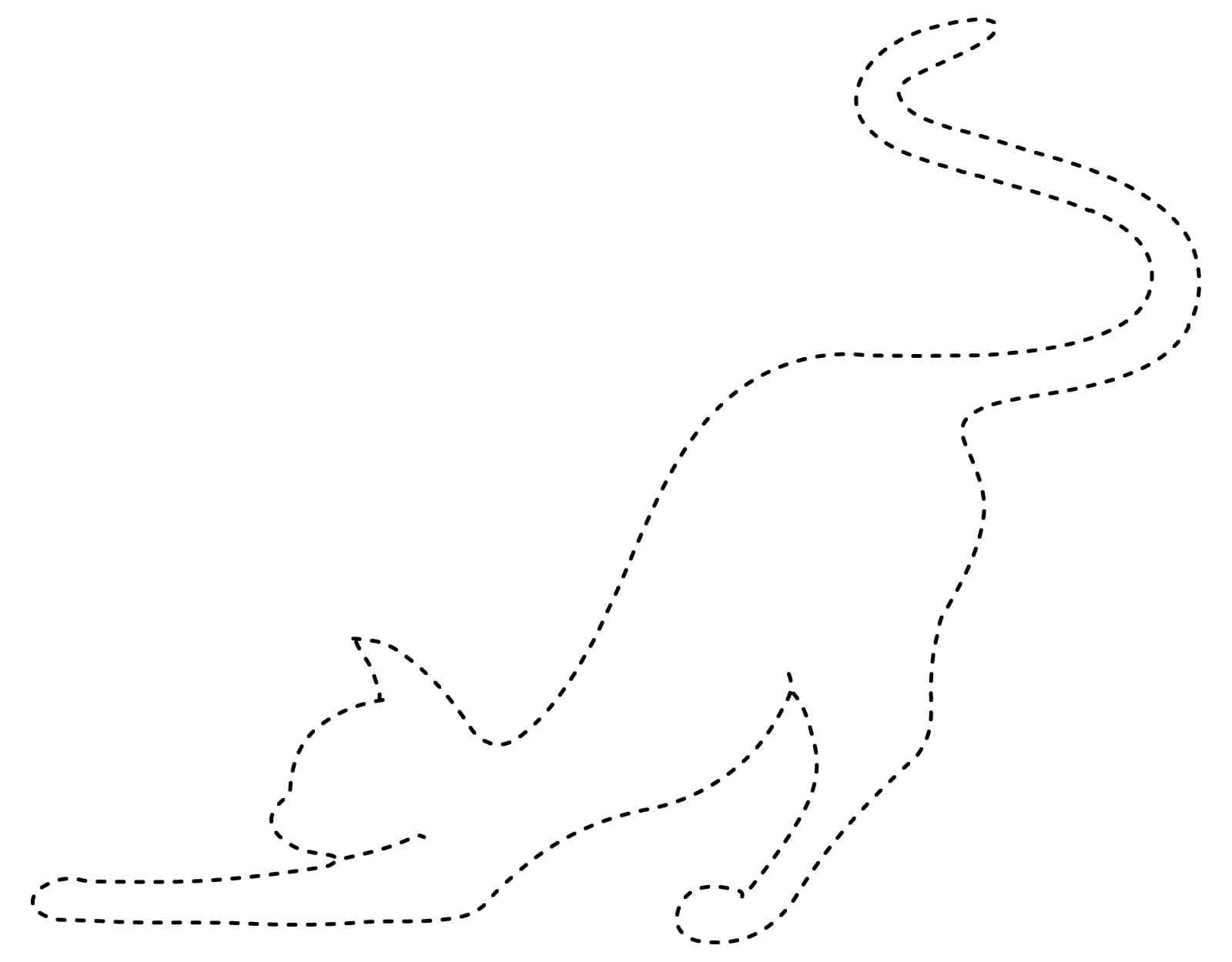 Easy Cat Outline Tracing Worksheet