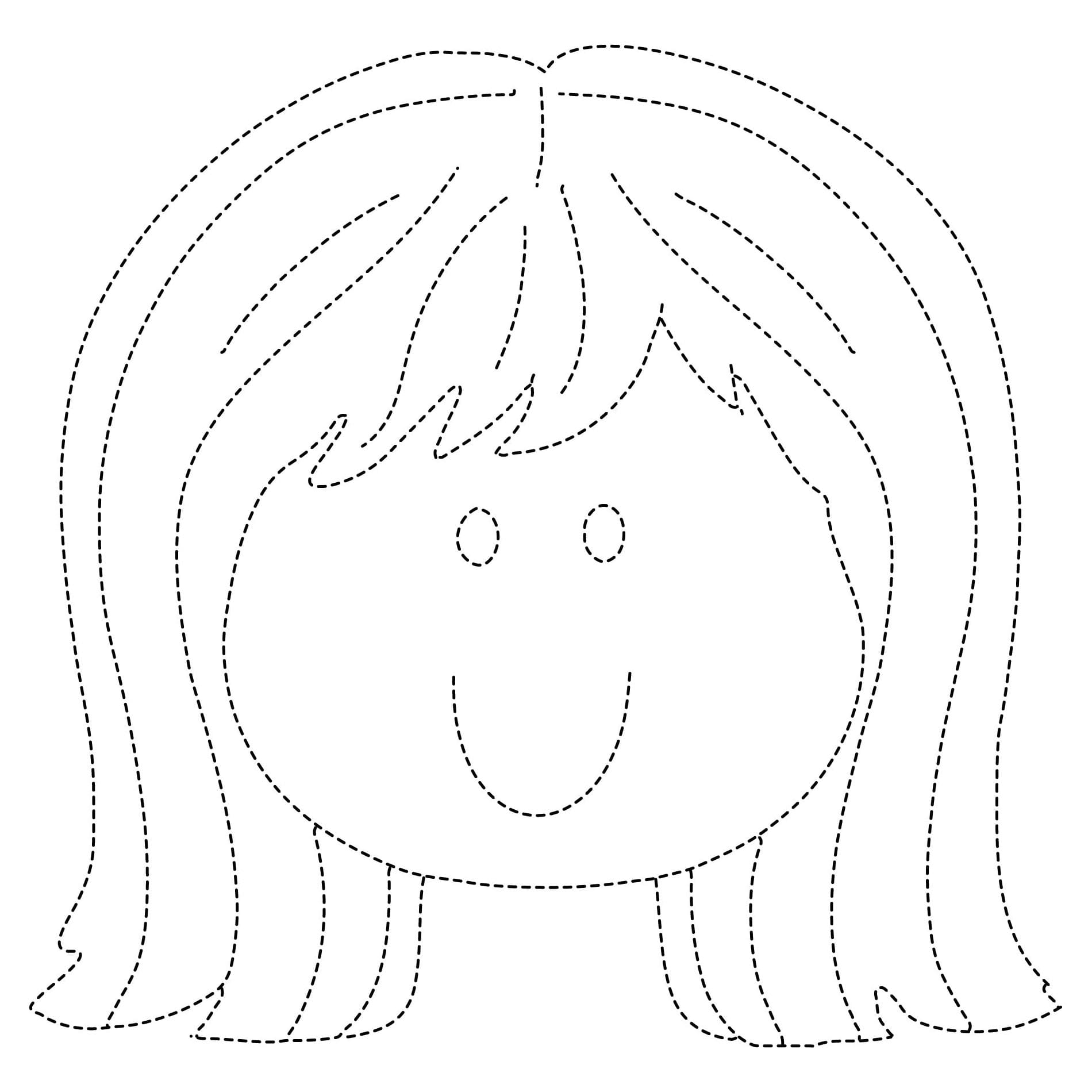 Easy Girl Tracing Worksheet coloring page