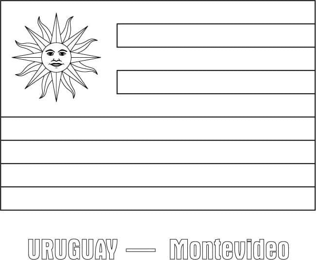 Flag of Uruguay coloring page