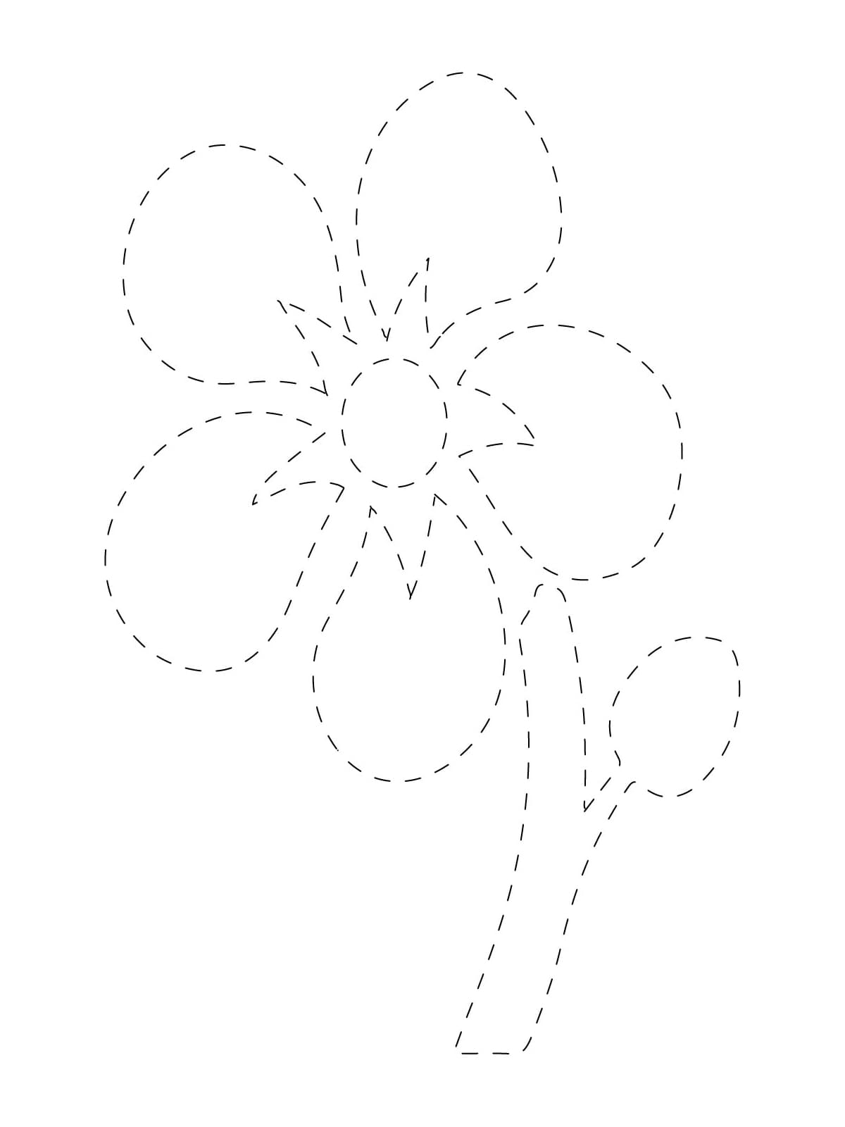 Free Flower Tracing Worksheet coloring page - Download, Print or Color