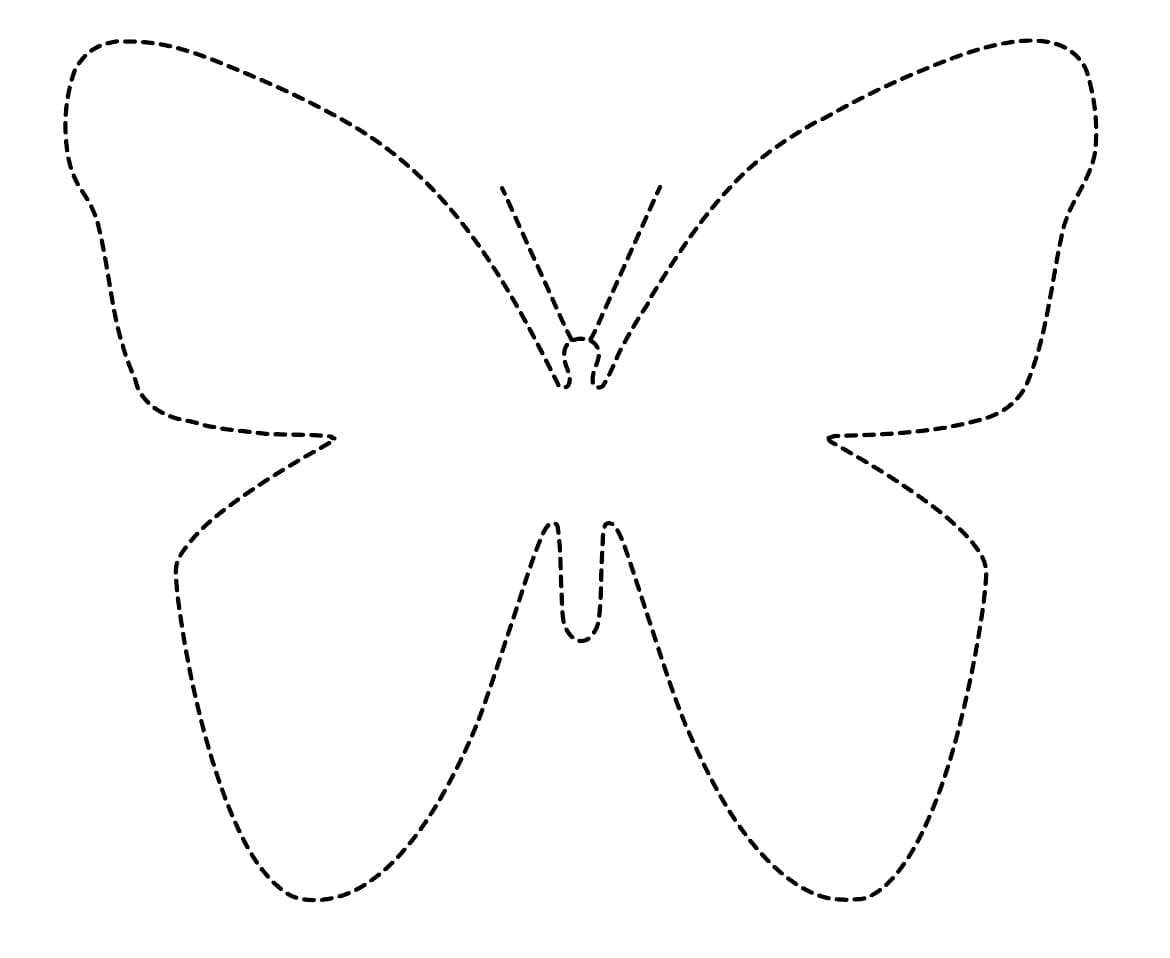 Free Printable Butterfly Tracing Worksheet coloring page