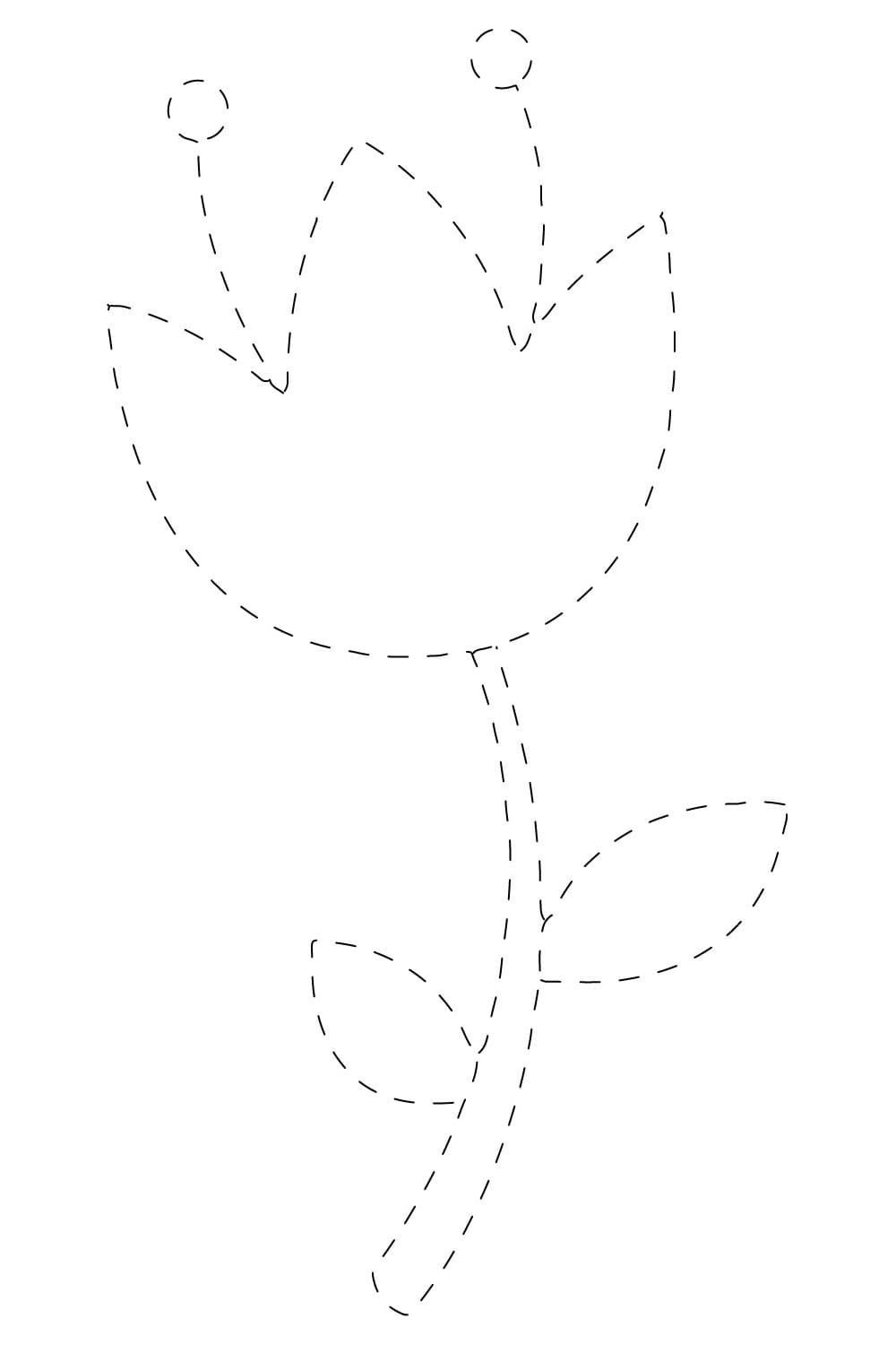 Free Printable Flower Tracing Worksheet coloring page