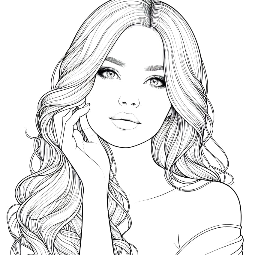 Free Printable Realistic Girl coloring page - Download, Print or Color ...