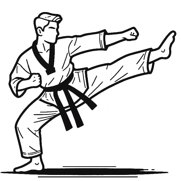 Free Printable Taekwondo coloring page