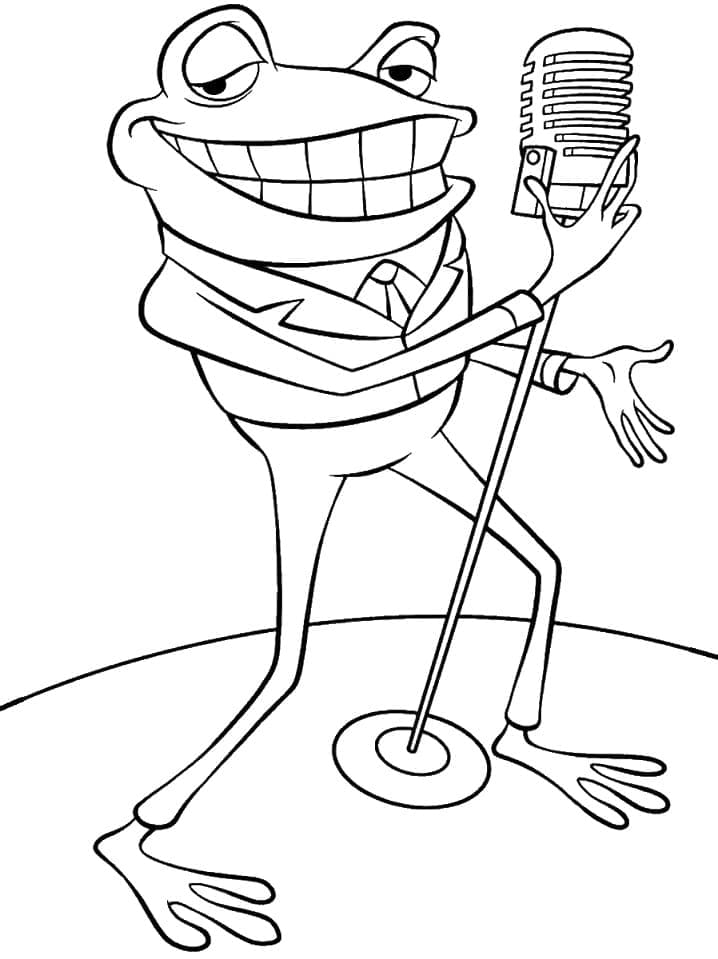 Frog Rock Star coloring page