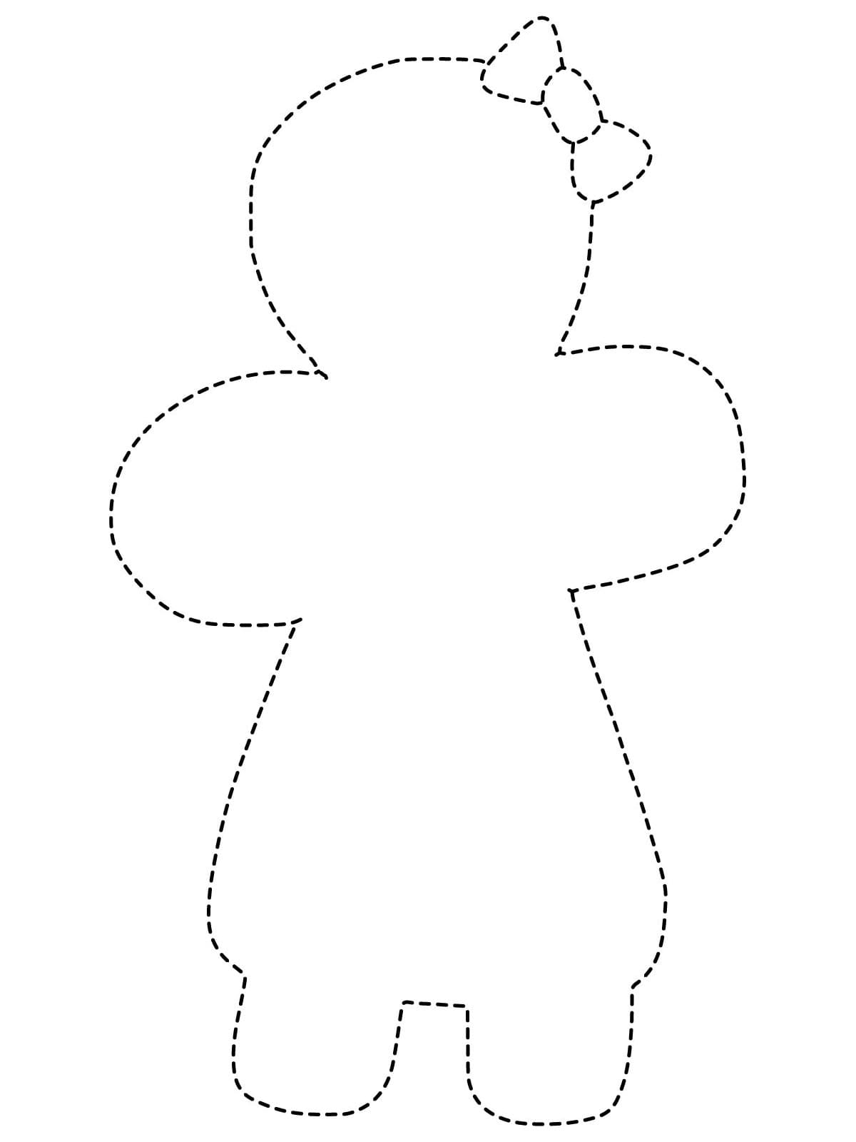 Gingerbread Girl Tracing Worksheet coloring page