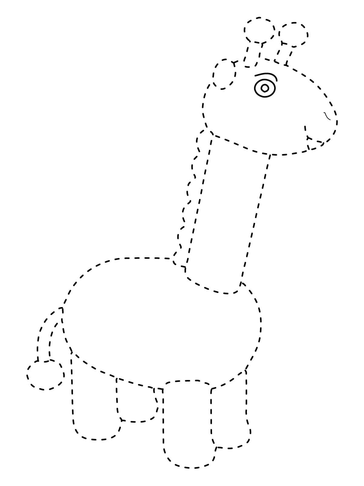 Giraffe Toy Tracing Worksheet