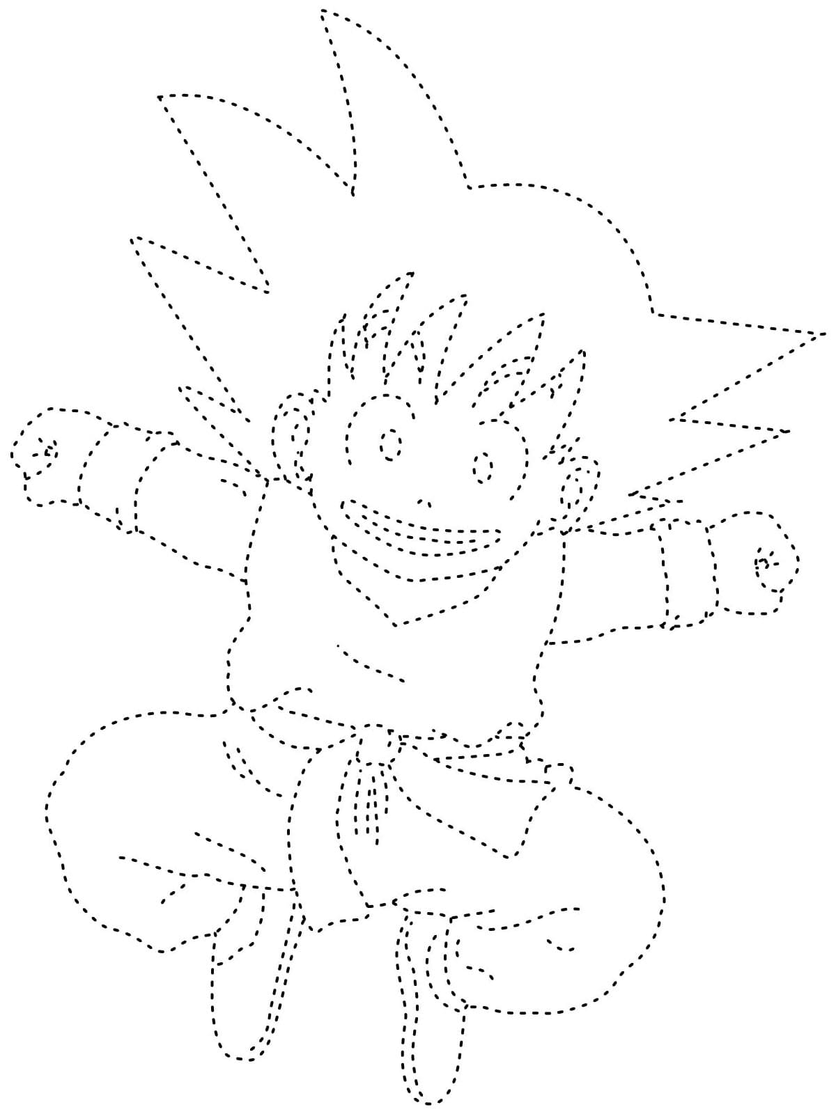 Happy Goku Tracing coloring page