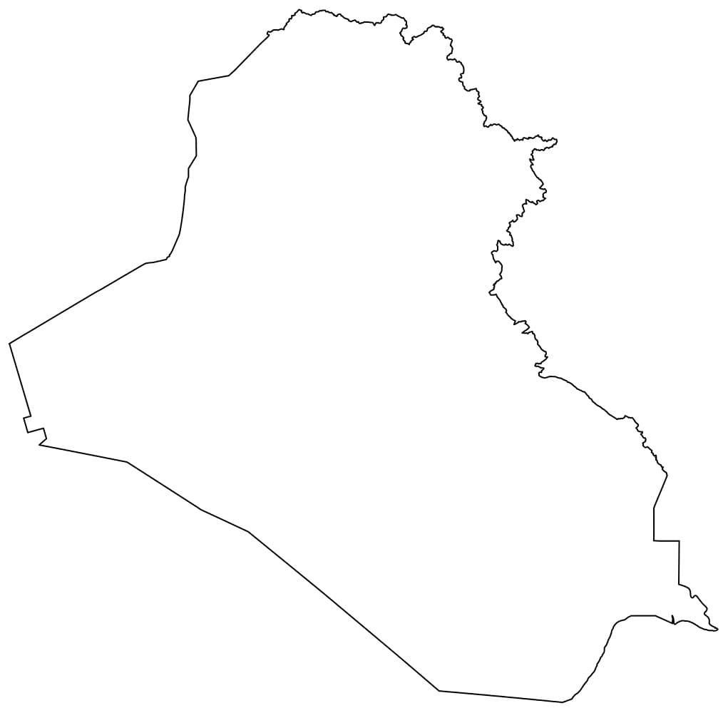 Iraq Map Outline coloring page