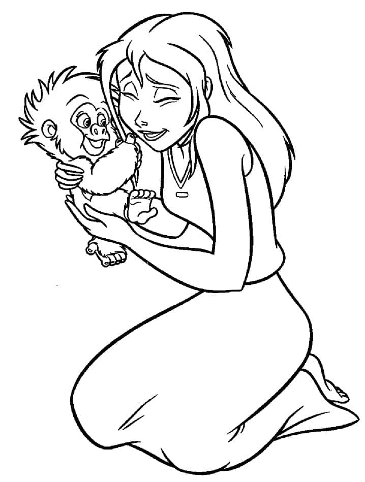 Jane with Baby Monkey