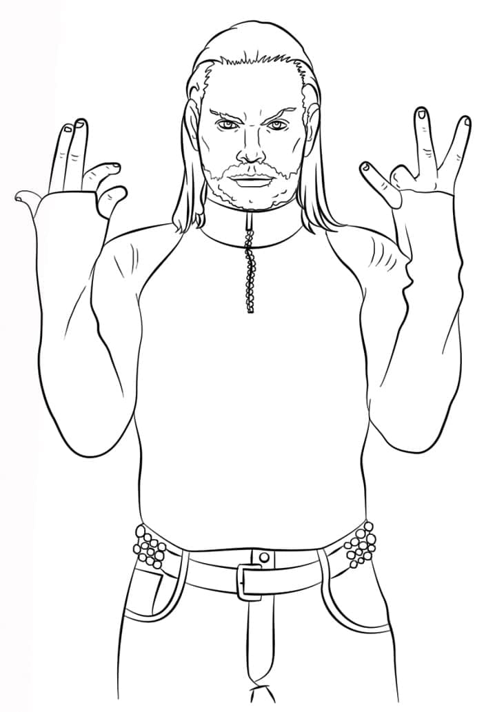 Jeff Hardy in WWE coloring page