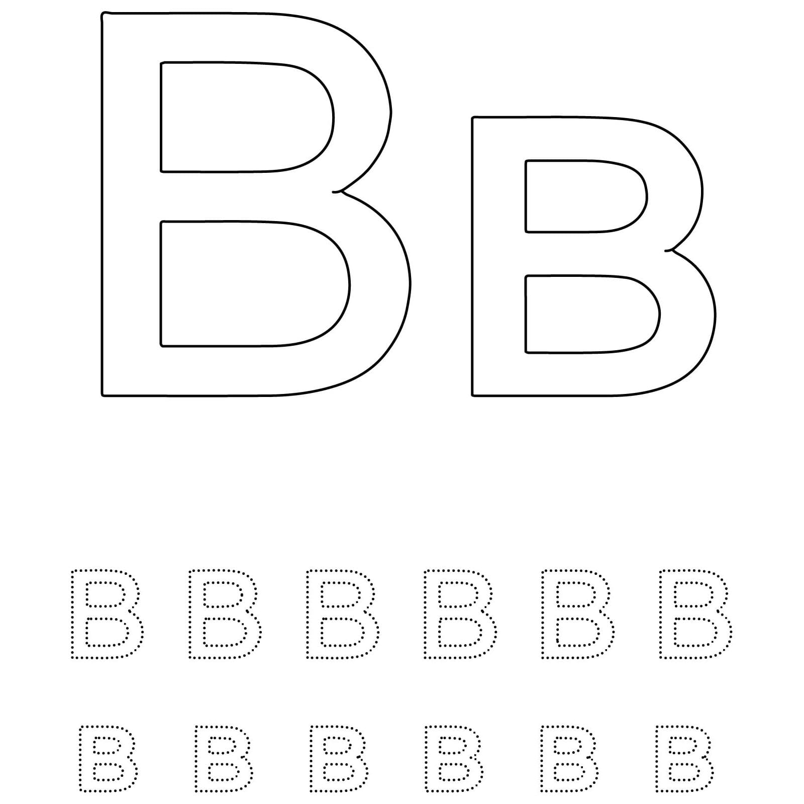 Letter B Tracing Worksheet