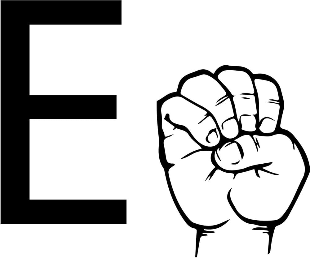 Letter E American Sign Language