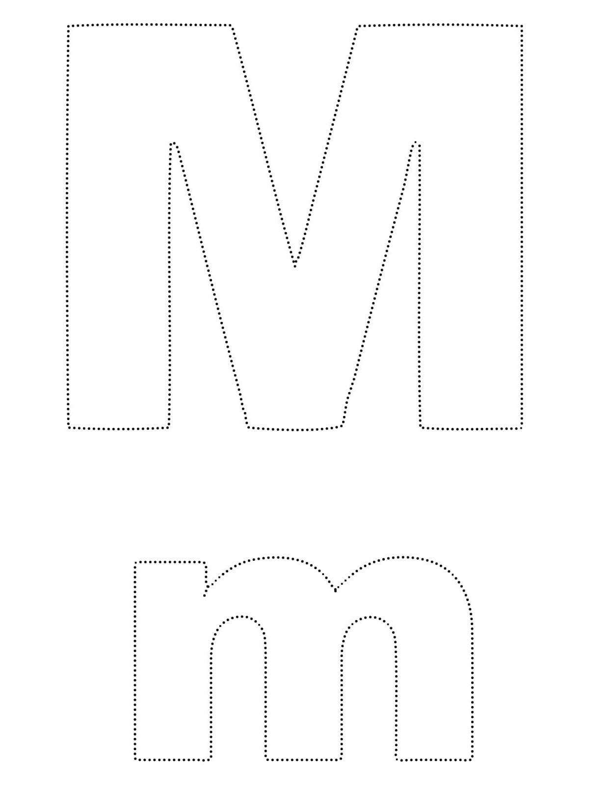 Letter M Tracing coloring page