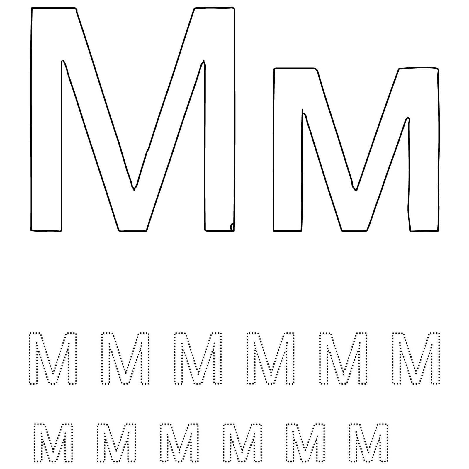 Letter M Tracing Worksheet