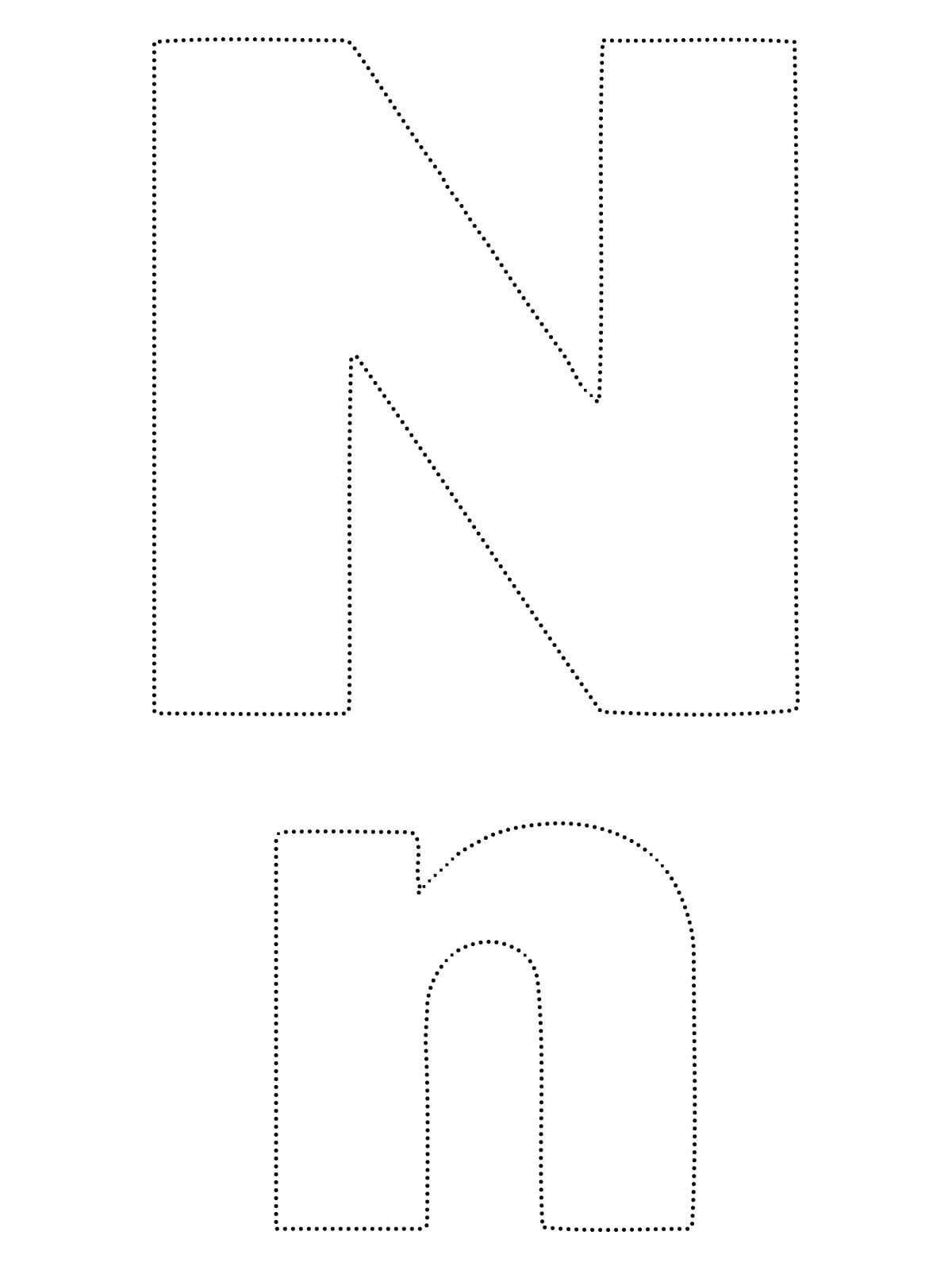 Letter N Tracing coloring page