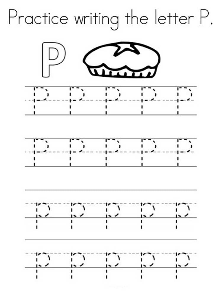 Letter P Tracing Worksheet coloring page