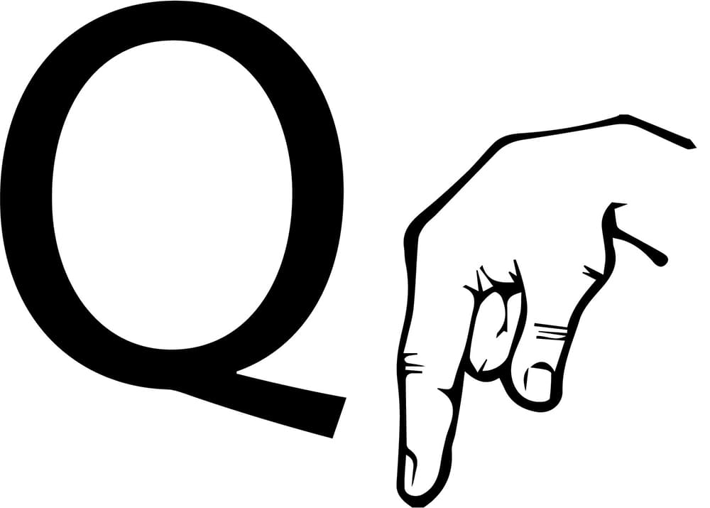 Letter Q American Sign Language coloring page