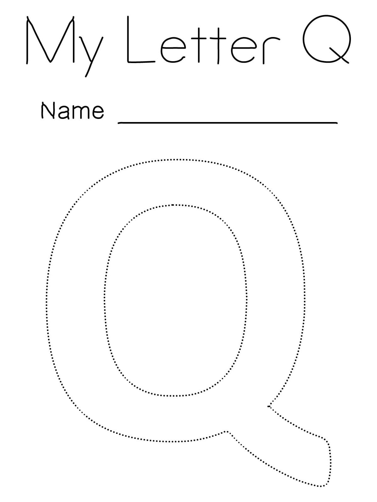 Letter Q Tracing coloring page