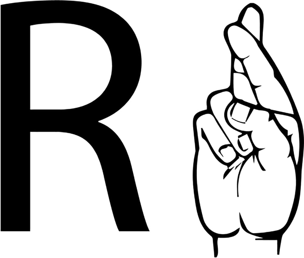 Letter R American Sign Language