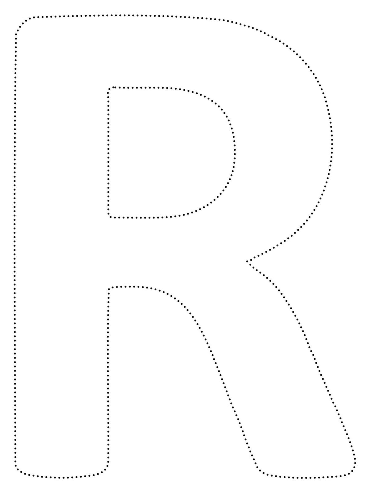 Letter R Tracing coloring page