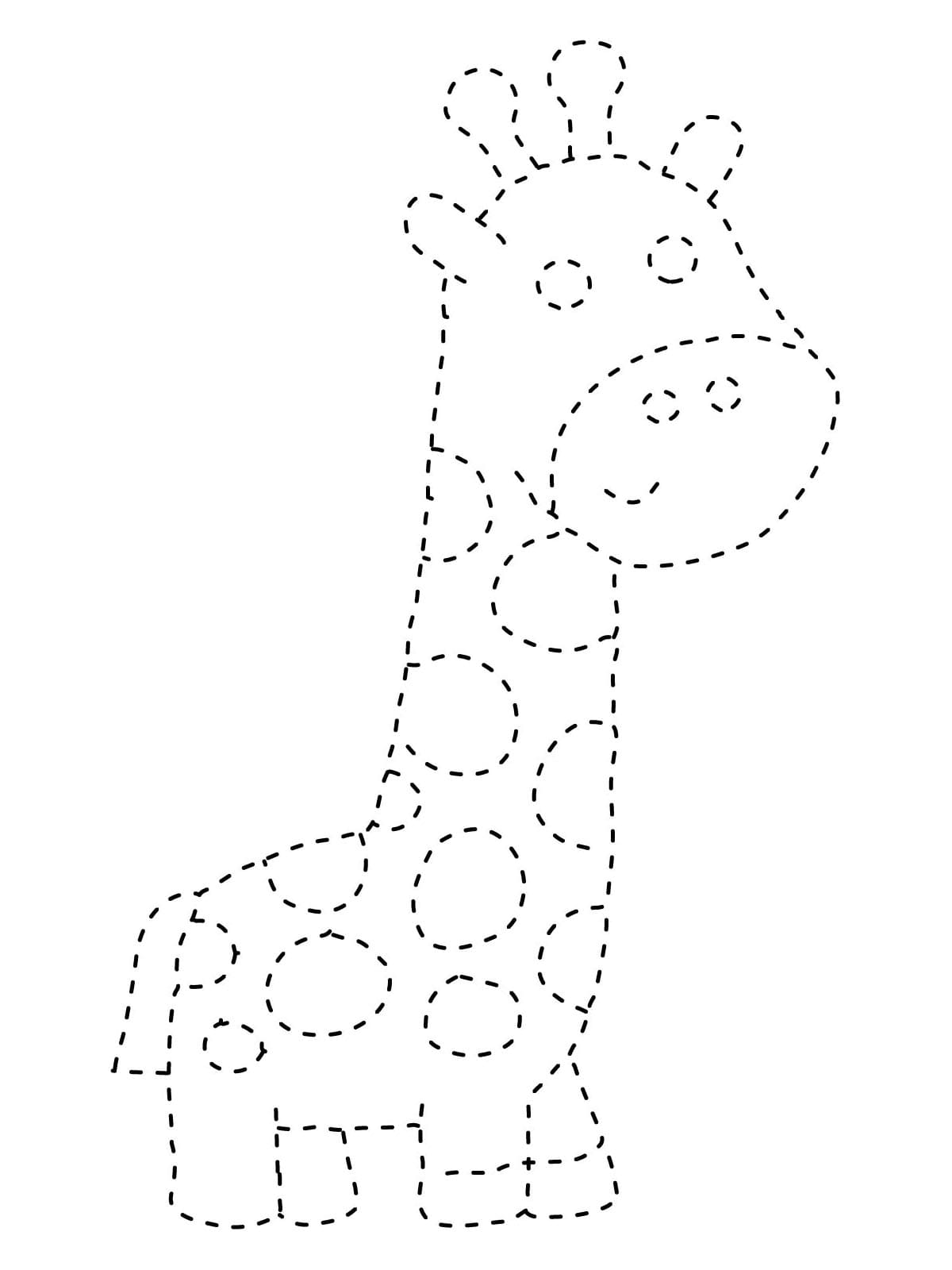 Little Giraffe Tracing Worksheet coloring page