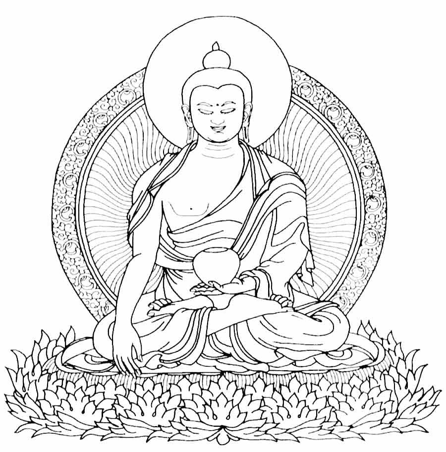 Lord Buddha coloring page