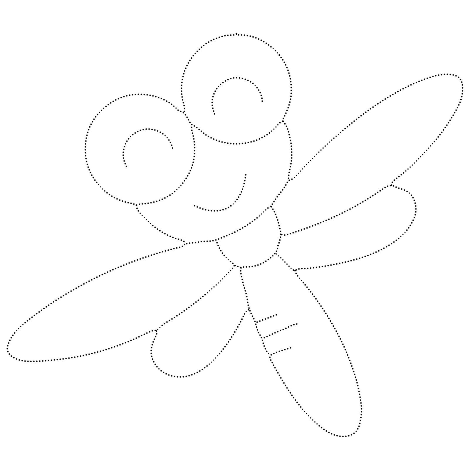 Lovely Dragonfly Tracing coloring page