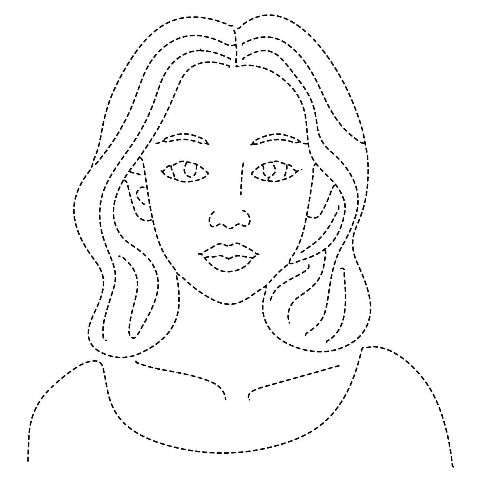 Lovely Girl Tracing coloring page