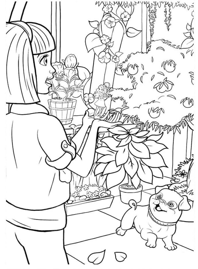 Makena and Poofles coloring page