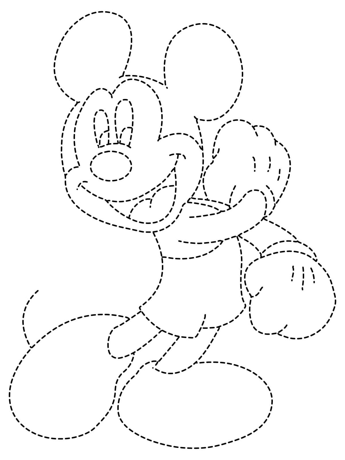 Mickey Mouse Tracing coloring pages