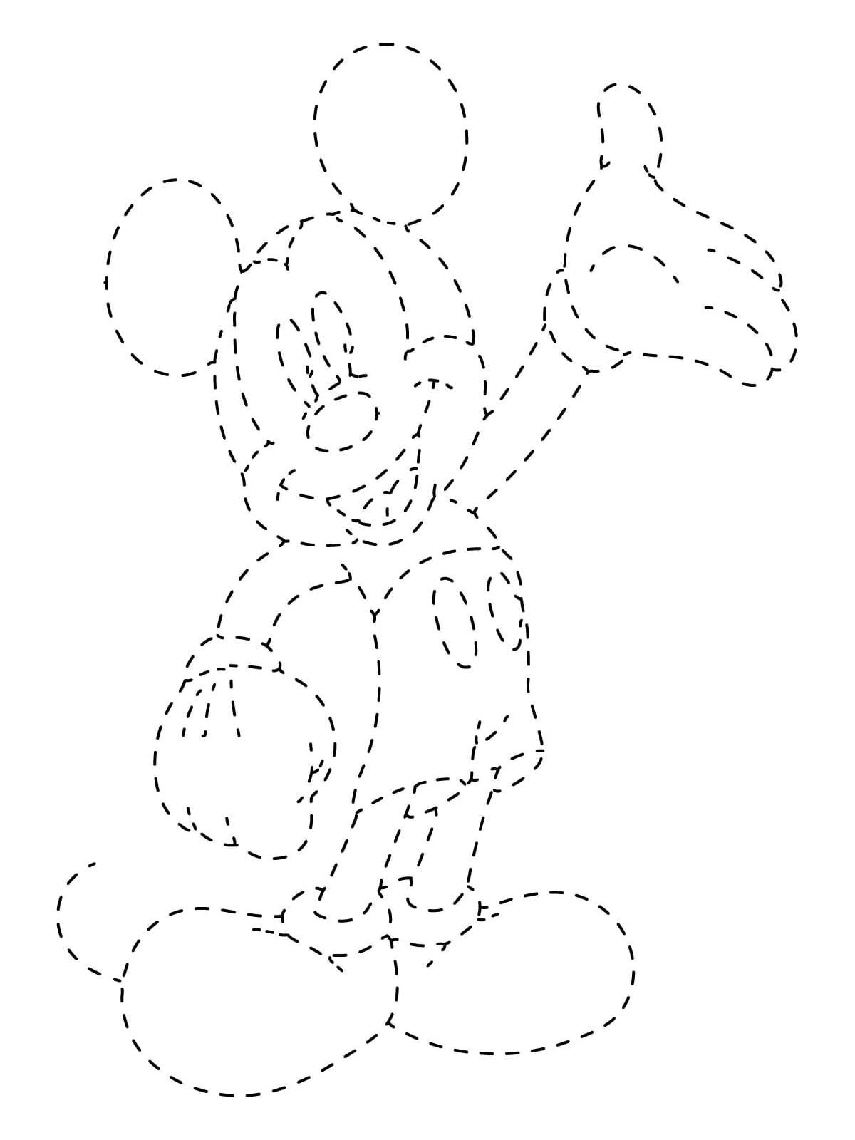 Mickey Mouse Tracing Worksheet