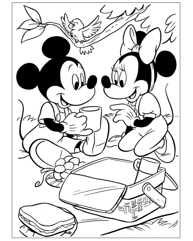 Minnie and Mickey On A Romantic Picnic