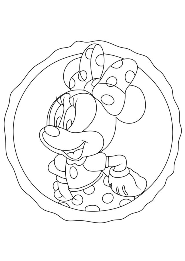 Minnie Mouse In Circle coloring page - Download, Print or Color Online ...