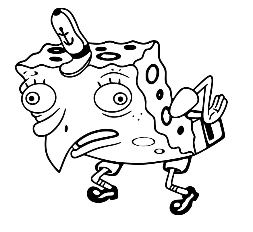 Mocking SpongeBob Meme coloring page