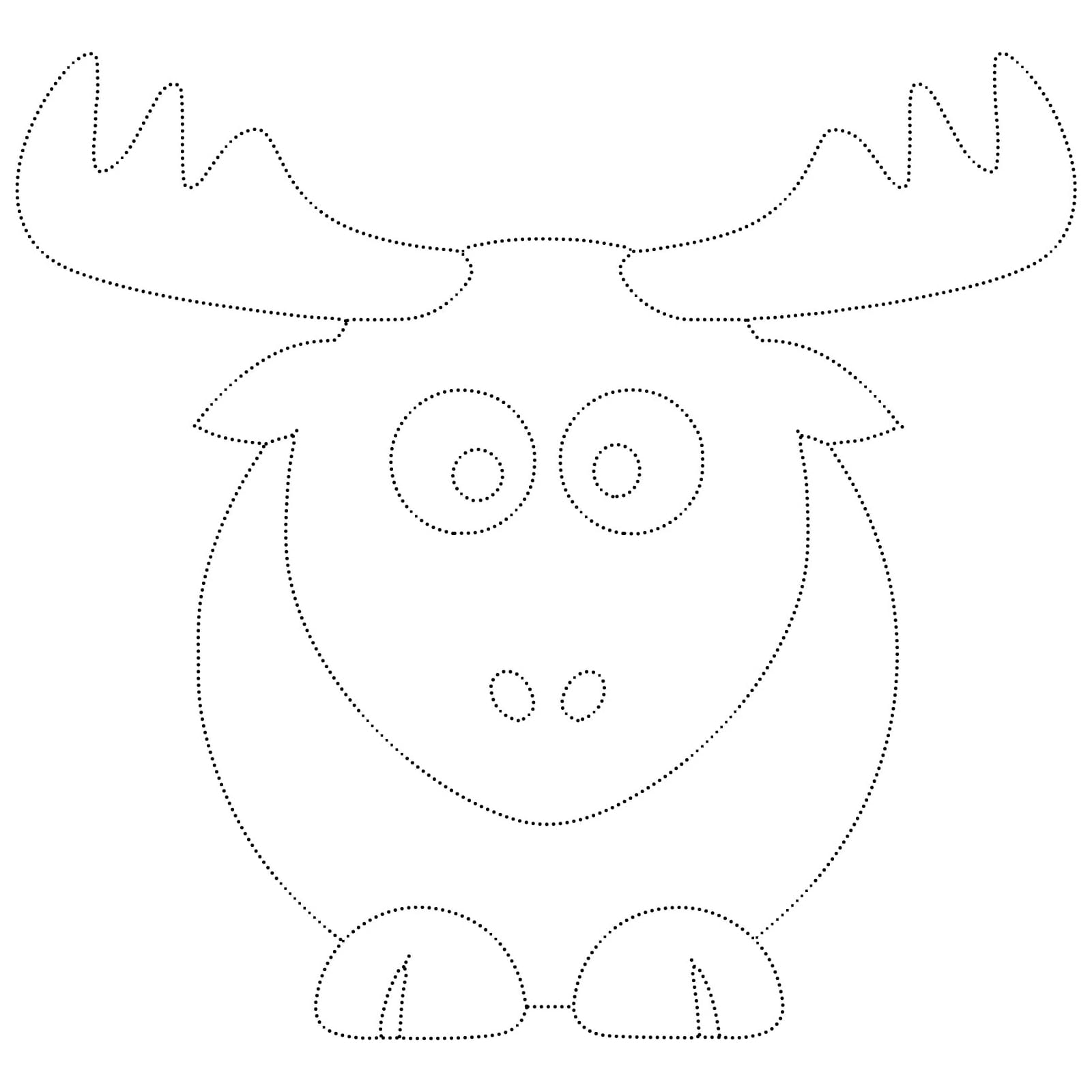 Moose Tracing Worksheet coloring page