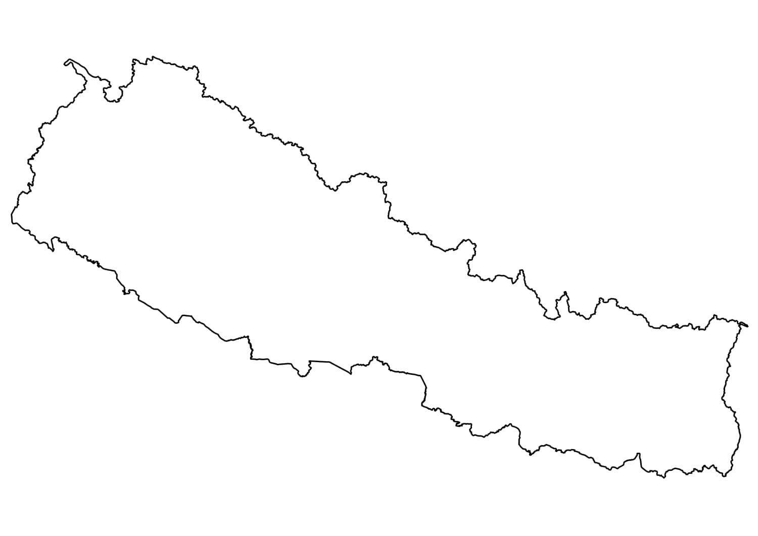 Nepal Map Outline Coloring Page Download Print Or Color Online For Free   Nepal Map Outline Coloring 