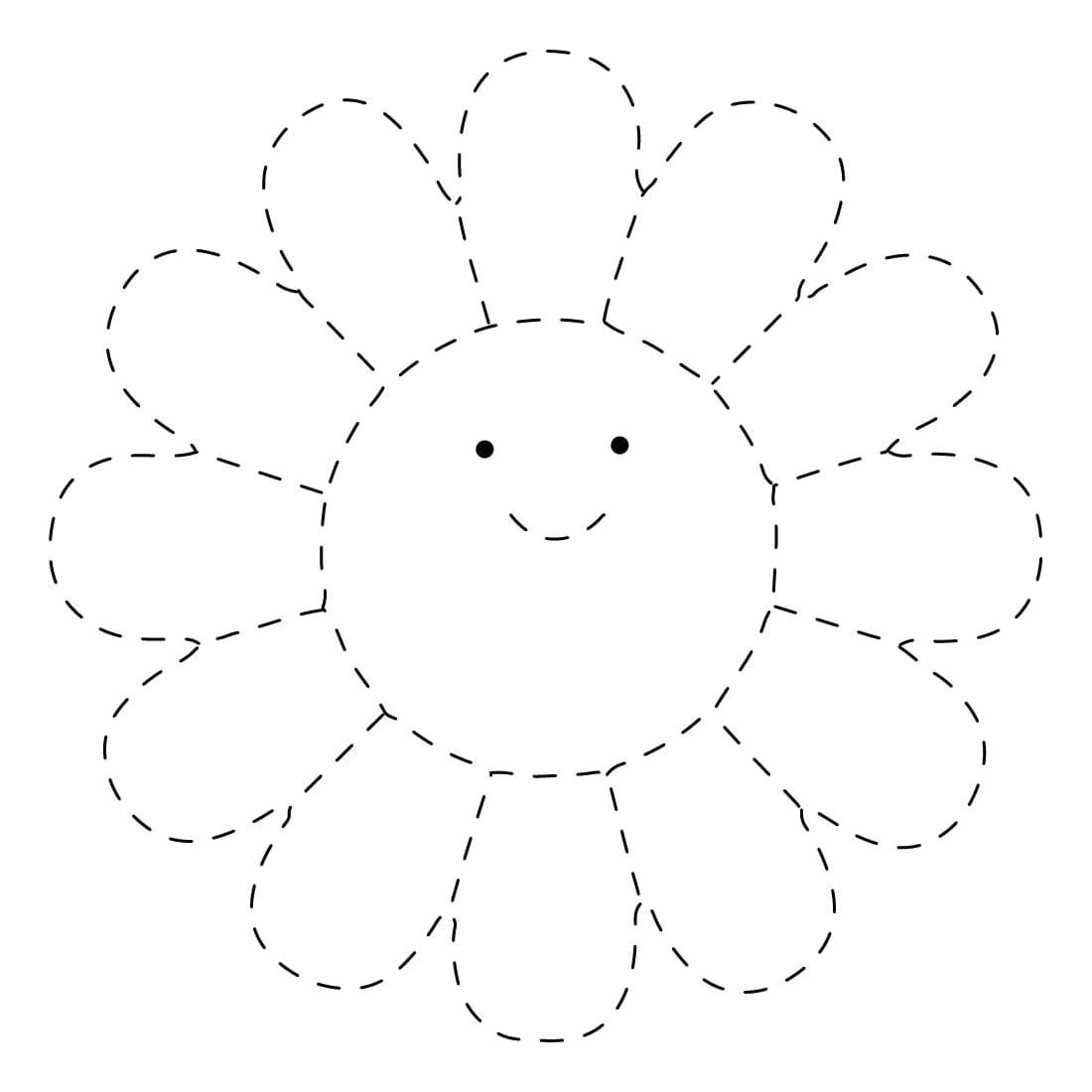 Nice Flower Tracing Worksheet coloring page