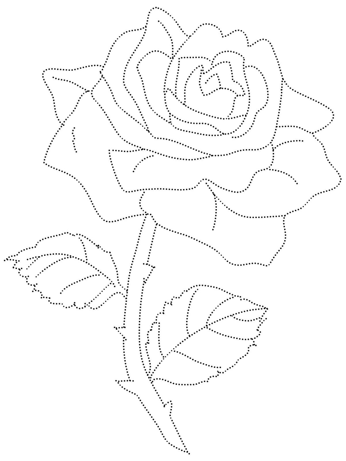 Nice Rose Tracing Worksheet coloring page