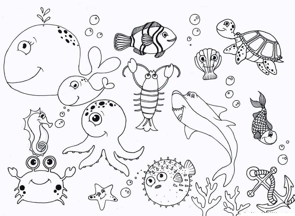 Ocean Creatures For Free coloring page