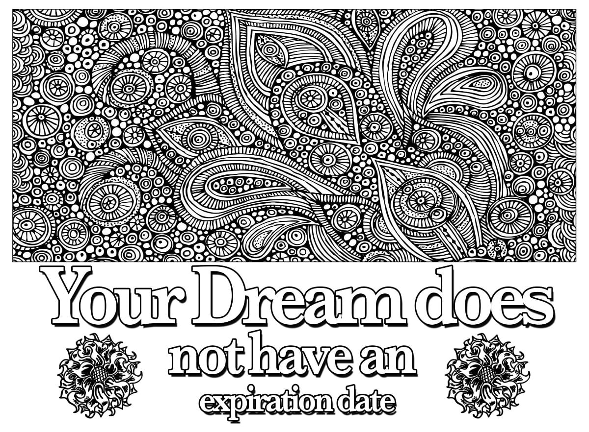 Positive Thought Quote coloring page