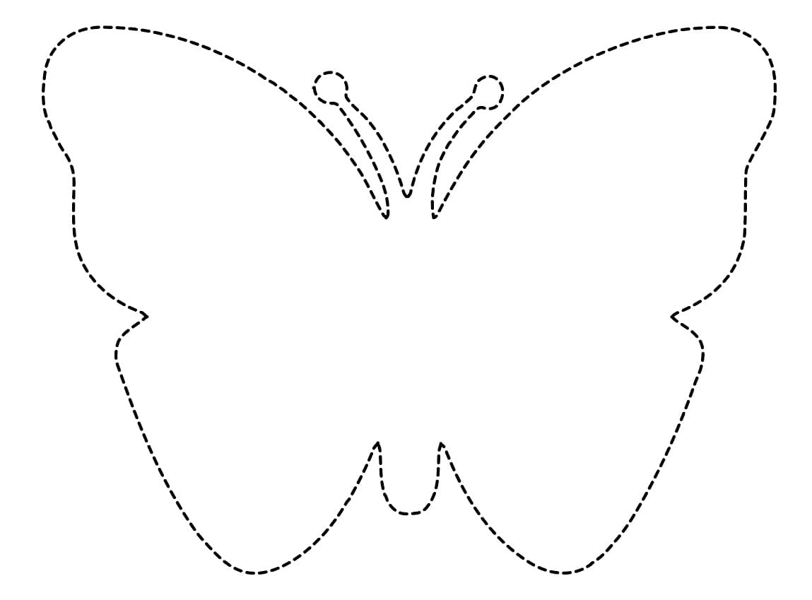 Pretty Butterfly Tracing Worksheet coloring page