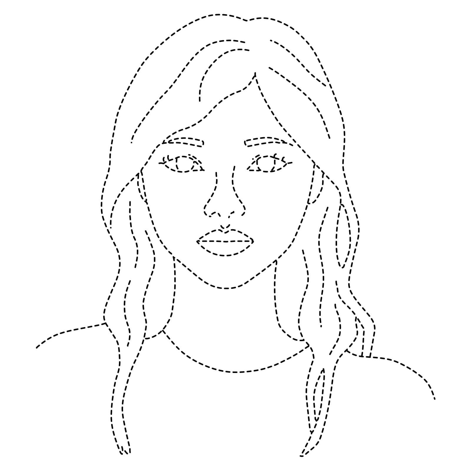 Pretty Girl Tracing coloring page