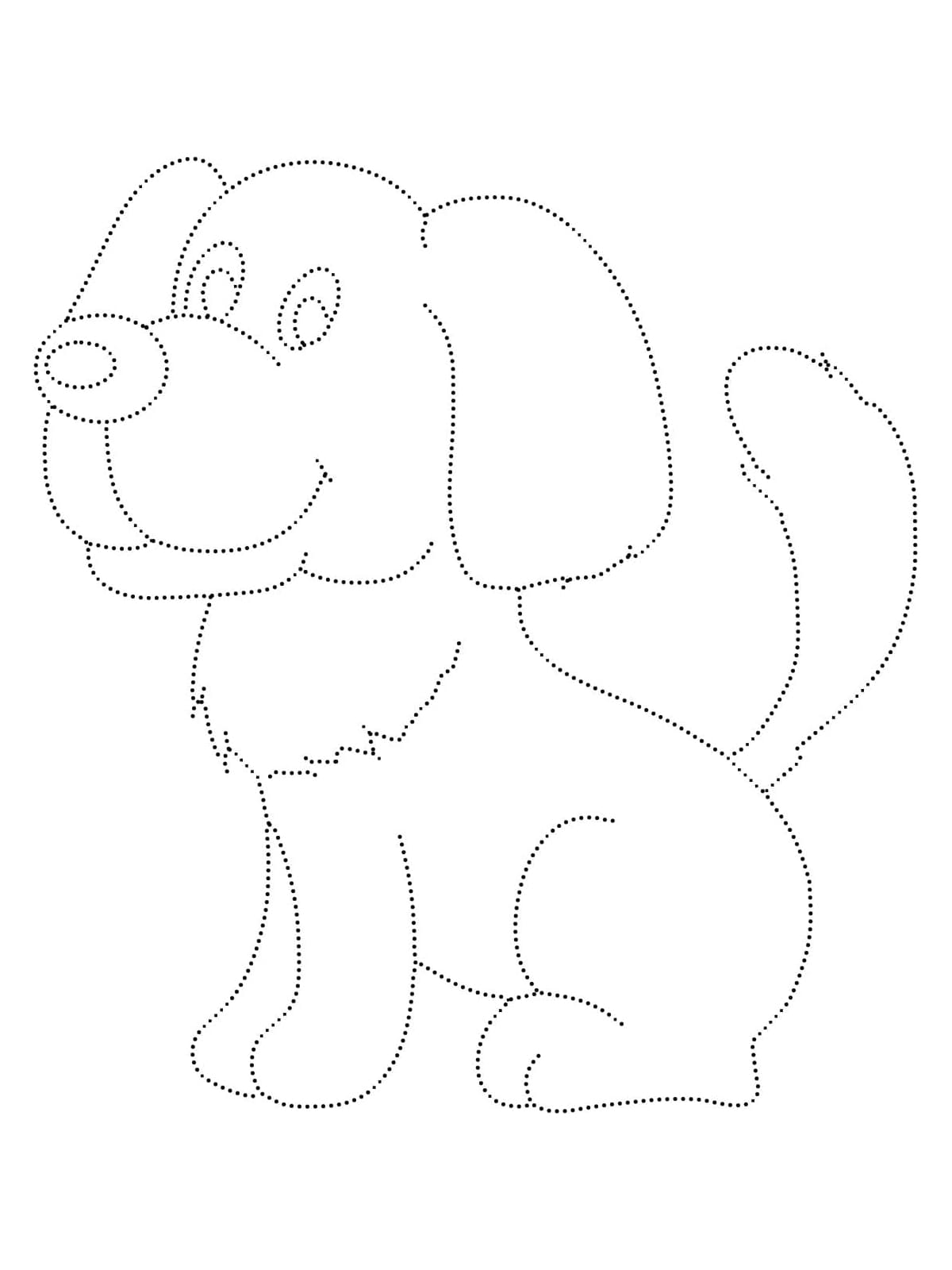 Print Dog Tracing Worksheet coloring page