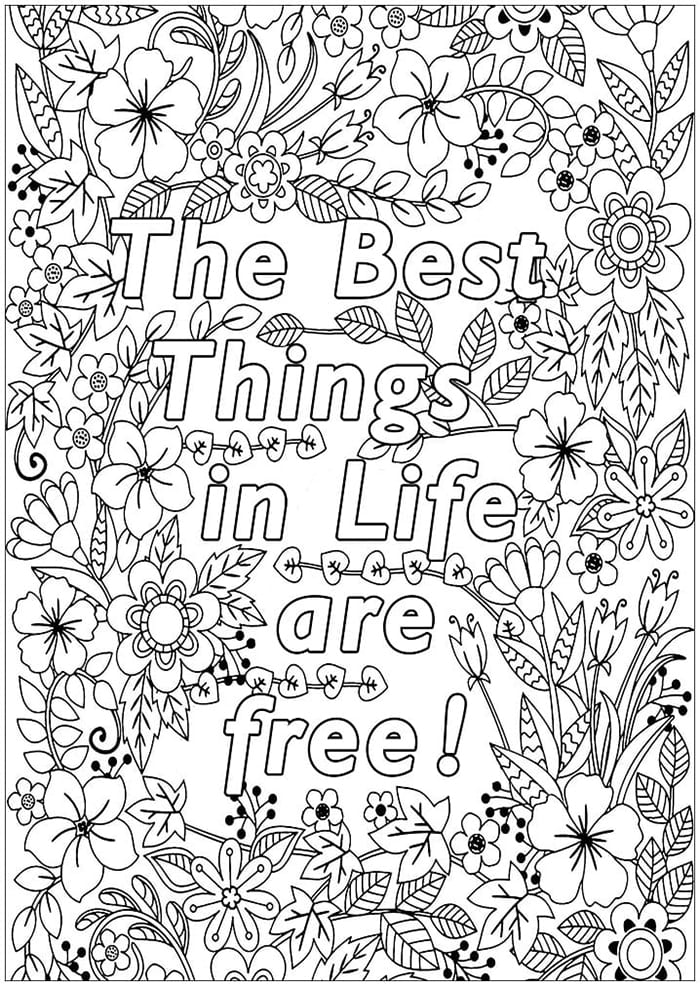 Print Think Positive Quote coloring page