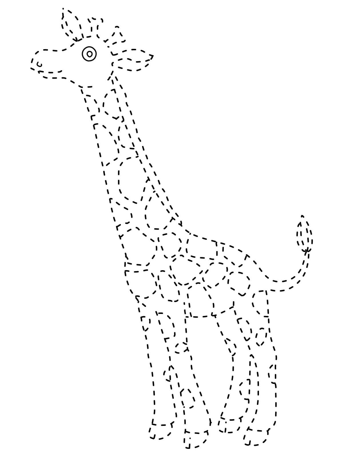 Printable Giraffe Tracing Worksheet